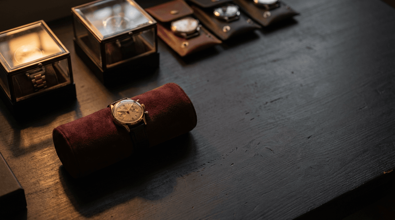 A rare timepiece displayed in a private consultation setting