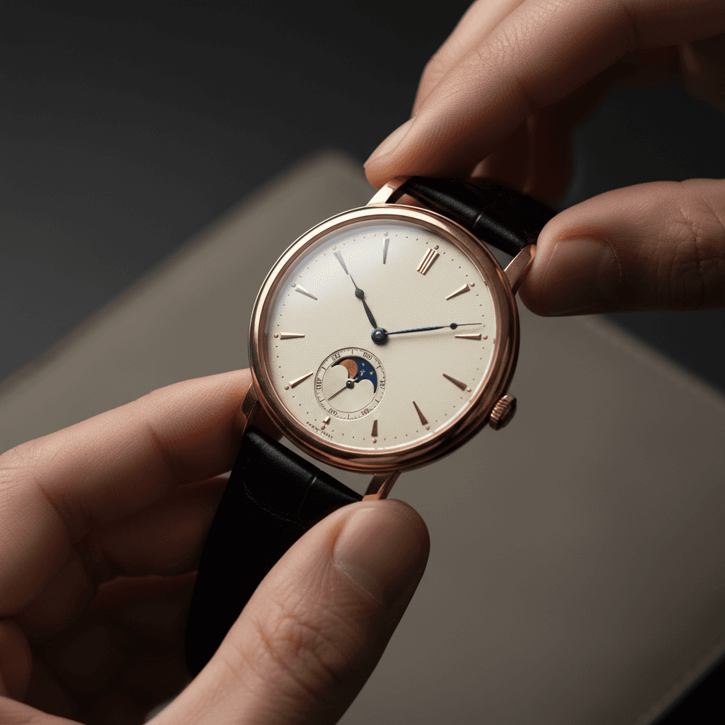 Chronograph watch on vintage documents